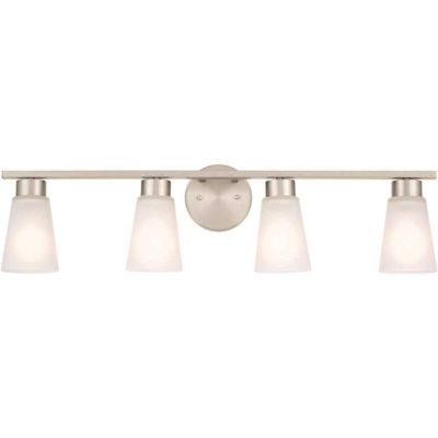 Vanity Light With Satin Etched Glass Shades And Brushed NICKEL Finish
