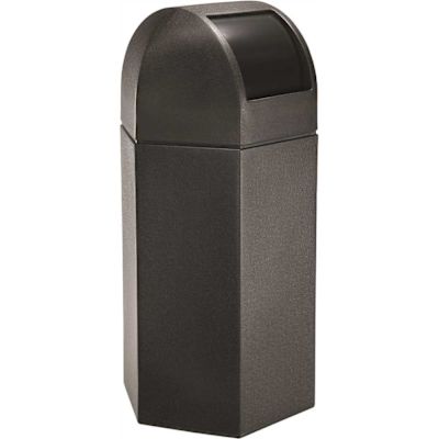 Trash 50-Gal Hex Dome Lid Black