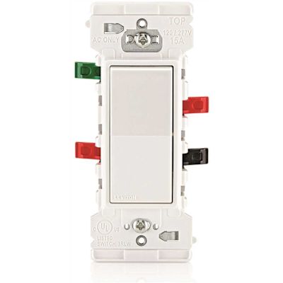 Decora Edge 3-Way Rocker Switch, Residential Grade, 15 Amp, White