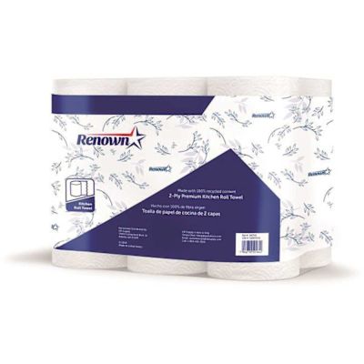 RENOWN 2-Ply Premium MultiPack Kitchen Roll Towel. 6 rolls/pack. 4 packs/case.