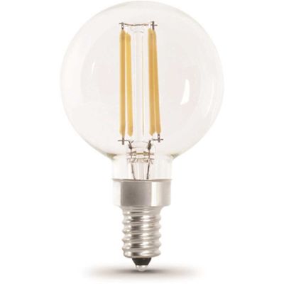 FEIT ELECTRIC Electric G16-1/2 3.8w 5000k E12 Base Clear Filament LED Bulb Package Of 12