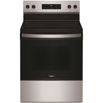 WHIRLPOOL 30-in Glass Top 4 Burners 5.3-cu ft Freestanding Electric Range, Stainless Steel