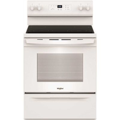 WHIRLPOOL 30-in Glass Top 4 Burners 5.3-cu ft Freestanding Electric Range, White