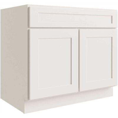 CNC CABINETRY Luxor 2-Door Base Cabinet, 1 Pull Out, 5-Pc, 24"w, Shaker White