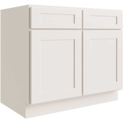 CNC CABINETRY Luxor 2-Door Base Cabinet, ADA Height, 33"w, Shaker White