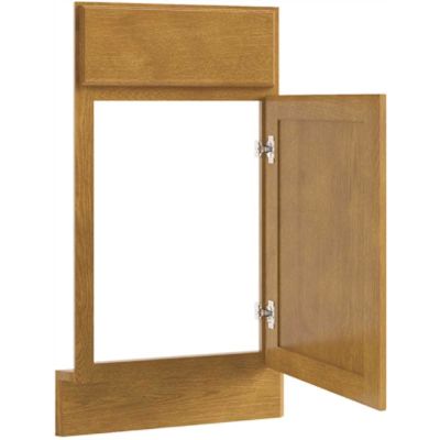 CNC CABINETRY Country Oak Diagonal Corner Sink Floor, 36"wx34.5"hx24"d, Honey