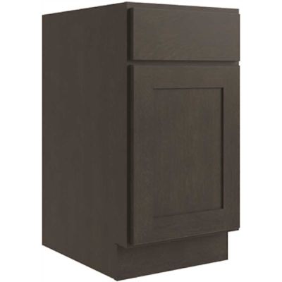 CNC CABINETRY Luxor 12" Base Cabinet, ADA Height, Left Hinge, Shaker Smoky Grey