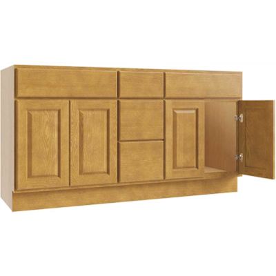 CNC CABINETRY Luxor 3-Drawer Vanity Base Cabinet, 60"w X 34.5"h, Shaker White