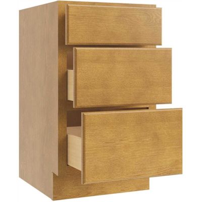 CNC CABINETRY Luxor 3-Drawer Vanity Base Cabinet, Ada, 18"w, Shaker White