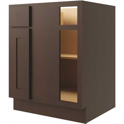 CNC CABINETRY Luxor 39" Blind Base Cabinet, Right Hinge, Shaker Espresso