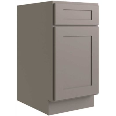 CNC CABINETRY Luxor 18" Base Cabinet, 1 Pull Out, 5-Pc, Left, Shaker Misty Grey