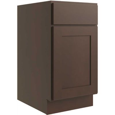 CNC CABINETRY Luxor Waste Basket Cabinet, 18"w X 24"d, Shaker Espresso