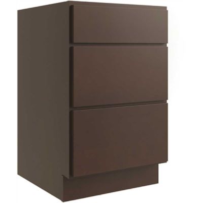 CNC CABINETRY Luxor 12" 3-Drawer Base Cabinet, ADA Height, Shaker Espresso