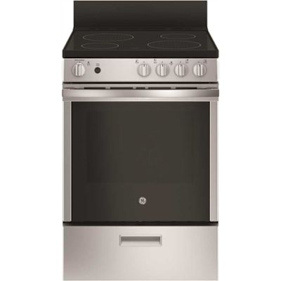 GE 24" Free-Standing/slide-in Front Control RanSteam Clean/larWindow