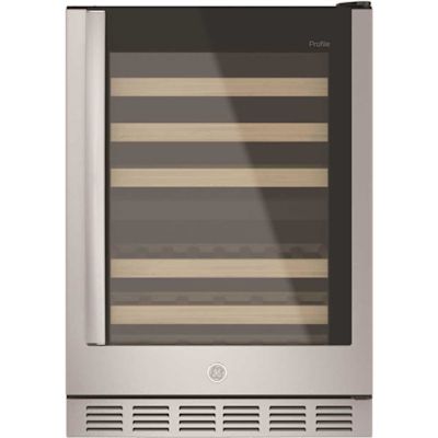 GE Profile 23.5" 44-Bottle Wine Beverage Cooler In Stainless Steel
