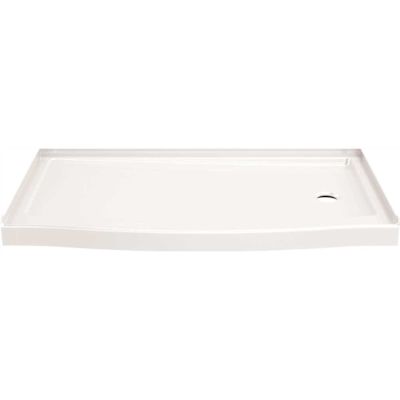 DELTA Curved Alcove Shower Base With Right Drain 60 X 32"