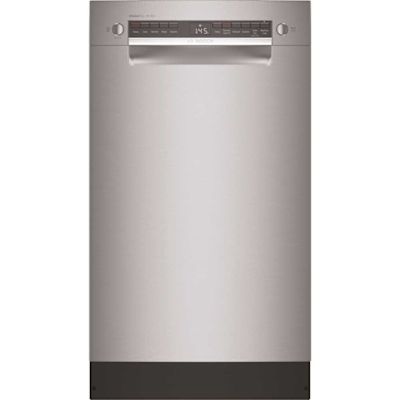 BOSCH 300 Series 18 Inch Front Control Smart Built-In Dishwasher, Stainless Steel