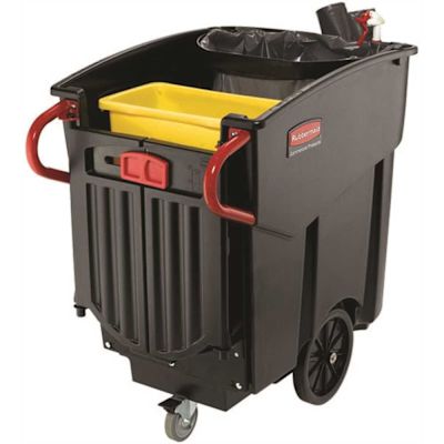 RUBBERMAID Mega Brute 120 Gal Black Plastic Rectangle Mobile Waste Container