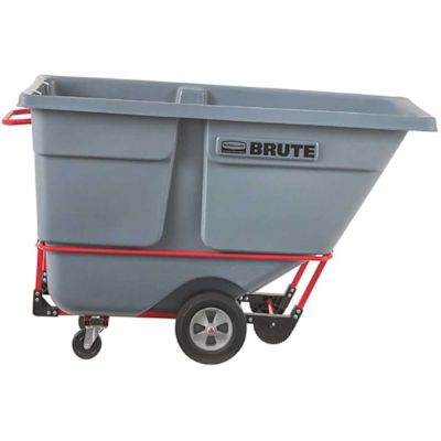 Rubbermaid Commercial Brute Rotomolded Tilt Truck, Standard Duty, 1 Cu Yd, Gray