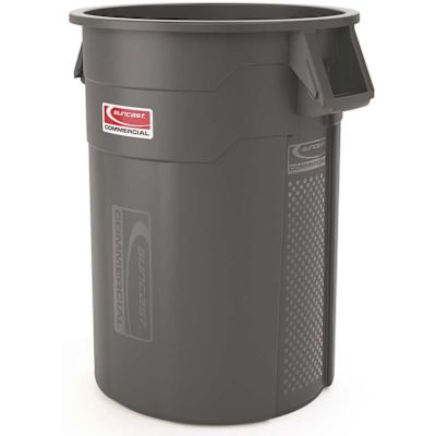 Suncast Commercial 55 Gallon Utility Trash Can Gray