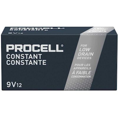 Duracell Procell Constant 9V Alkaline Battery, Case Of 72