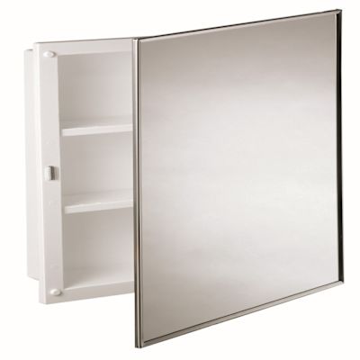 Generic Private Brand 16w X 22"h Recessed Mirrored Medicine Cabinet With Polystyrene Body