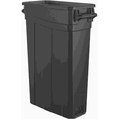 Suncast Commercial 23 Gallon Resin Slim Trash Can With Handles -Black