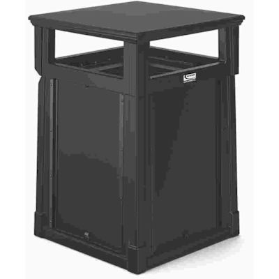 Suncast Commercial 35 Gallon Resin Customizable Garbage Can-Covered Lid