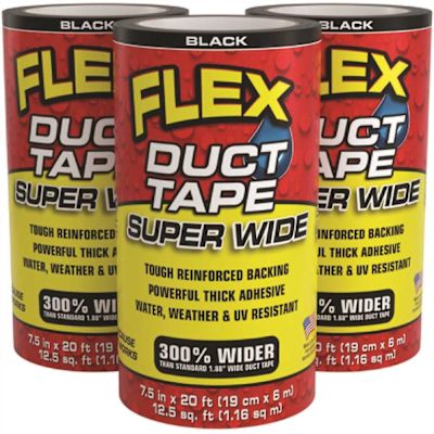 Flex Seal Flex Seal Duct Tape, Black, 7.5" X 20', Case Of 3