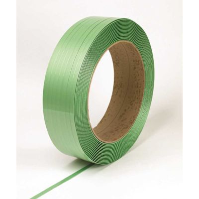 Pac Strapping Products 5/8"wx0.035" Thkx4k Poly 1,400# 16x6 Grn Aar Pallet Of 28