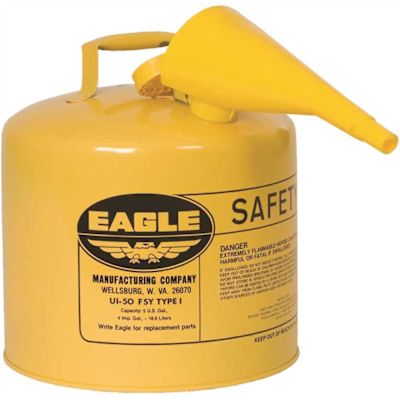 Eagle Type I Steel Safety Can For Diesel 5 Gal. W/funnel Flame Arrester Yellow