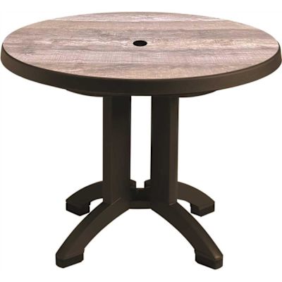 Grosfillex Aquaba 38 Resin Round Table, Ranch/bronze
