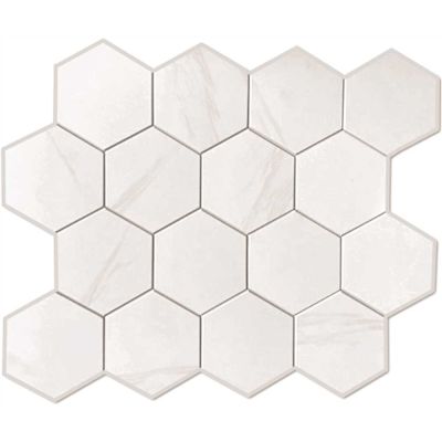 Dip Design Is Personal Hex Tile, Light Marble, 12" X 12", Case Of 10