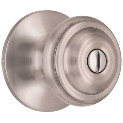 Shield Security Fancy Mushroom Privacy Knob,  Bed/Bath, Satin Nickel