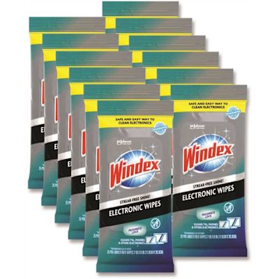 Windex Electronics Cleaner 1-Ply 7 X 10 Neutral Scent White Case Of 12
