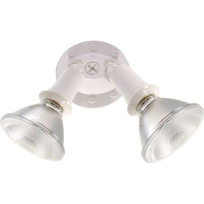 Satco Nuvo White Two-Light 10 Exterior Par38 Flood Light With Adjustable Swivel