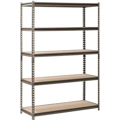 Muscle Rack 5-Shelf Z-Beam Boltless Steel Shelving Unit In Silver Vein