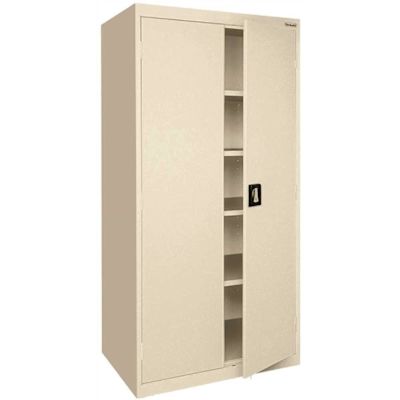 Sandusky Garage Cabinet In Putty, 36 In. W X 72 In. H X 18 In. D