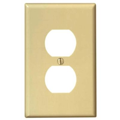 Leviton 1-Gang Duplx Outlet/rcpt Wallplate Midway Size Thermoplastic Nylon Ivory