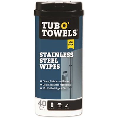 Tub O' Towels Heavy Duty Streak Free Stainless Steel Clearner Case Of 12