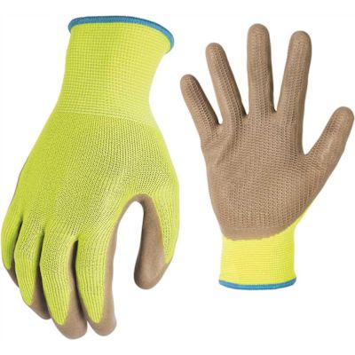 Awp Latex Coated High Visibility Honeycomb Grip Work Gloves - X-Large