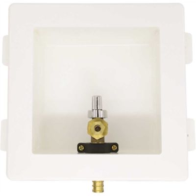 LSP Plastic Ice Maker Outlet Box 1/2" Crimp Pex X1/4" Compression