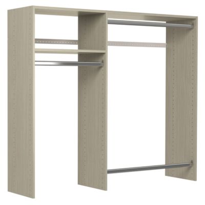 Easy Track 3'-5' W Basic Hanging Closet Kit Weather Grey