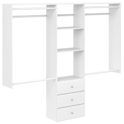 Easy Track 4' To 8' Deluxe PRO Closet Kit With Drawers White