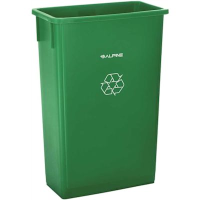 Alpine Industries 23 Gallon Green Slim Trash Can Receptacle