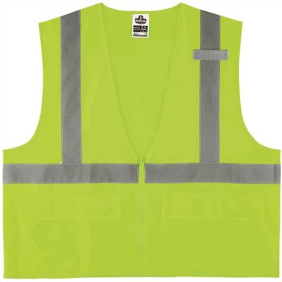 Ergodyne 8225z 2xl/3xl Lime Class 2 Standard Solid Vest - Zipper