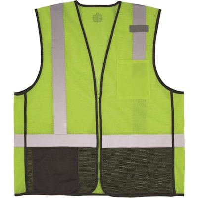 Ergodyne 8210zbk 2xl/3xl Lime Hi Vis Safety Vest