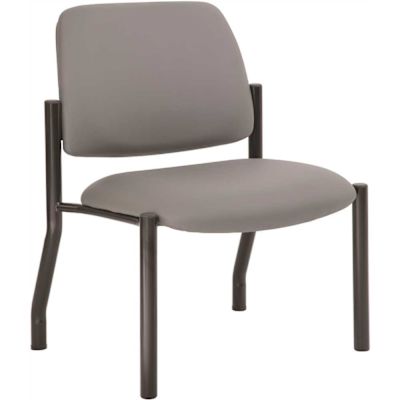 Boss Office Products Heavy Duty Chair Black Frame Gray Antimicrobial Vinyl