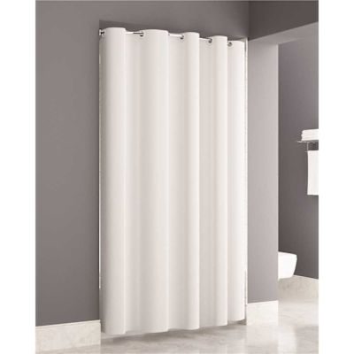 Zenna Home Plainweave Easy Hang White Shower Curtains 71x80 Hook Case Of 12