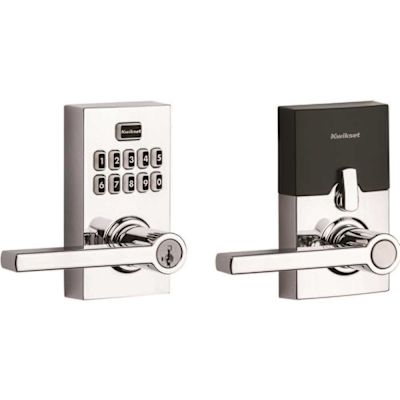 Kwikset 917 Smartcode Contemporary Lever Smartkey Security Polished Chrome